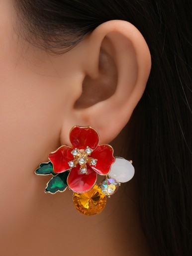 Pom Pom Decorated Beaded Earrings
