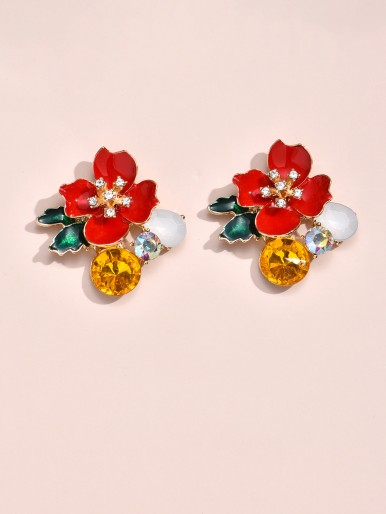 Pom Pom Decorated Beaded Earrings