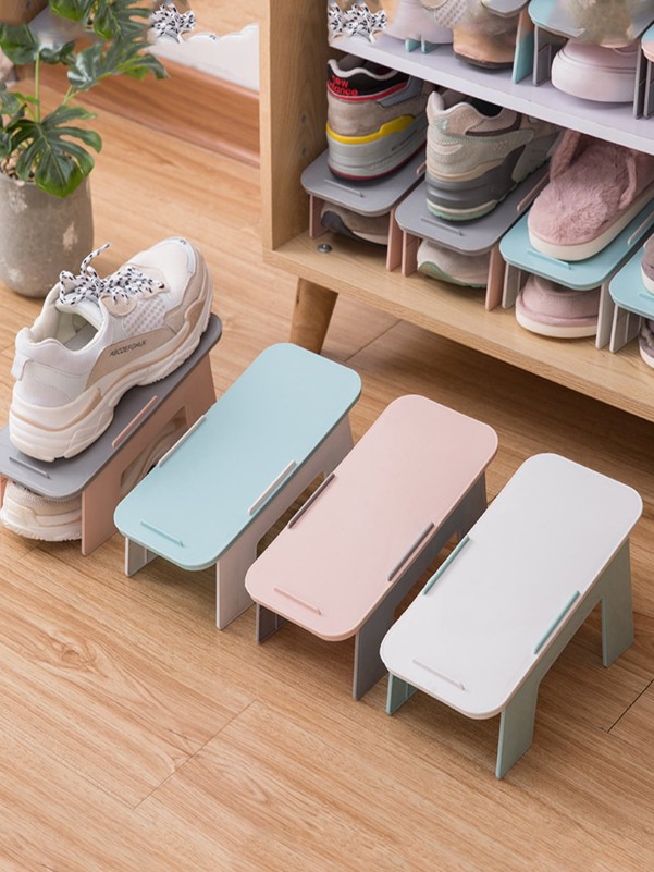 1pc Random Color Double Layer Shoes Rack