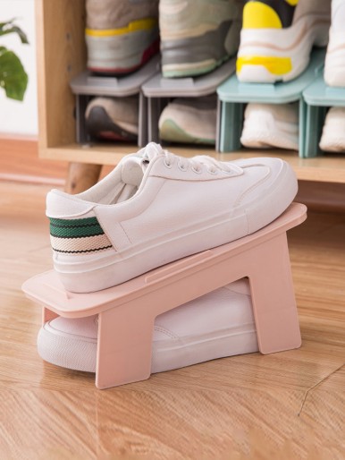 1pc Random Color Double Layer Shoes Rack