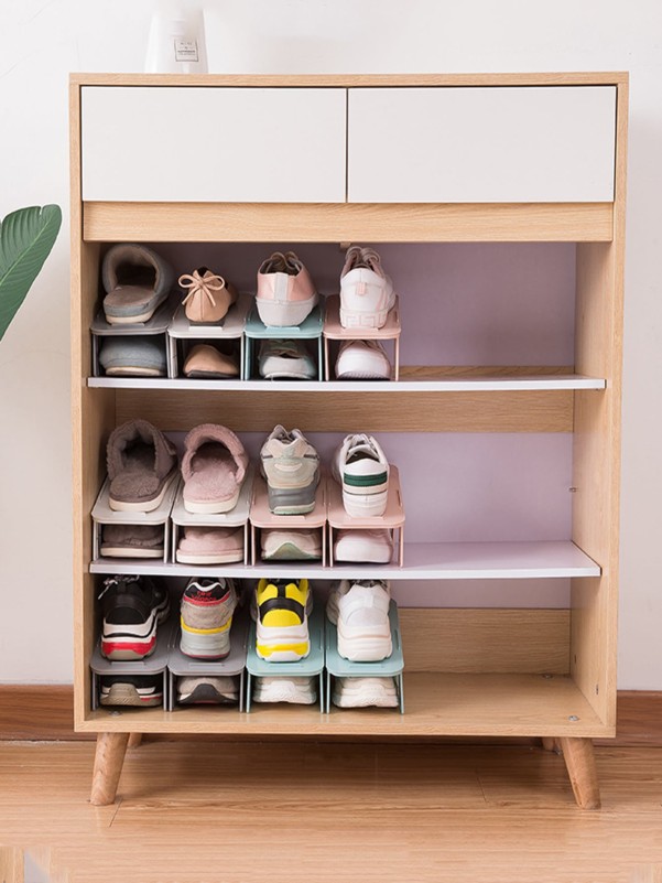 1pc Random Color Double Layer Shoes Rack