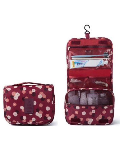 Flower Print Travel Toiletries Bag