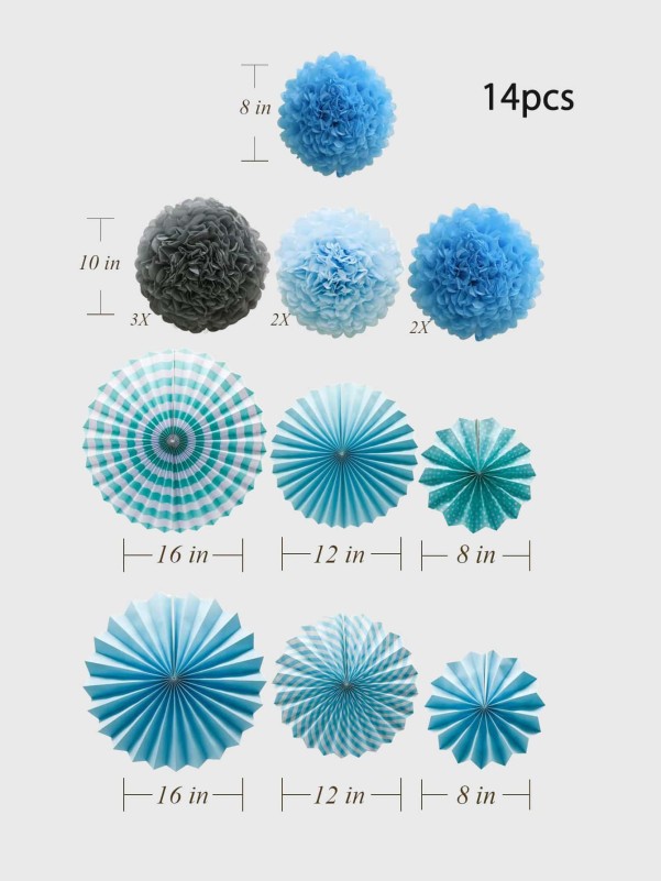 14pcs Decorative Paper Flower