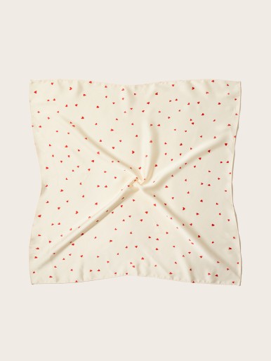 Heart Pattern Satin Bandana