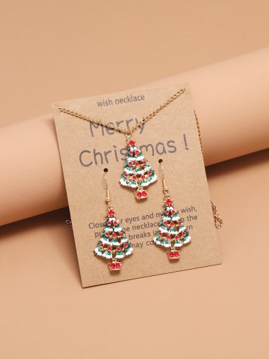 3pcs Christmas Tree Jewelry Set