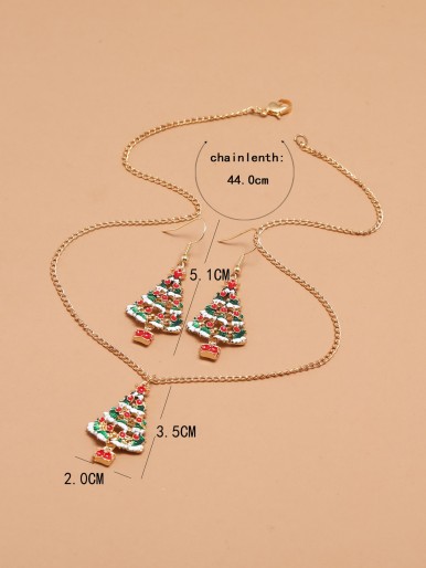 3pcs Christmas Tree Jewelry Set