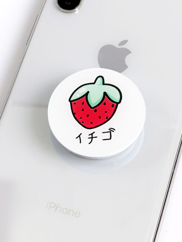 Strawberry Pattern Pop-Out Phone Grip