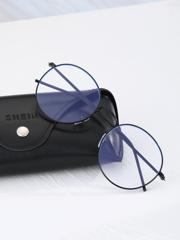 Men Round Frame Anti-blue Glasses