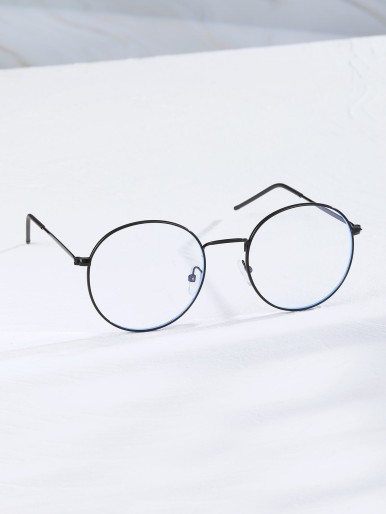 Men Round Frame Anti-blue Glasses