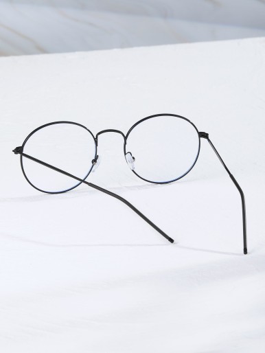 Men Round Frame Anti-blue Glasses