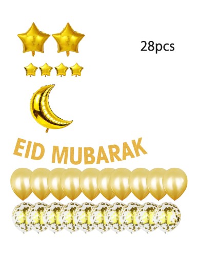 28pcs Moon & Star Eid Balloon