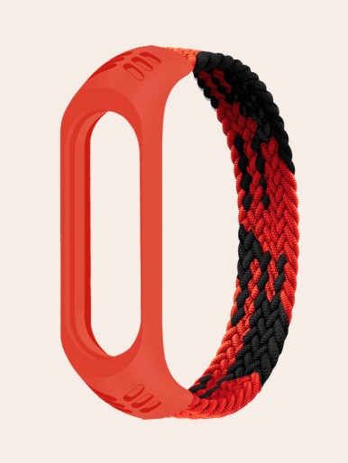 Color Block Woven Watchband & Case Compatible With Xiaomi