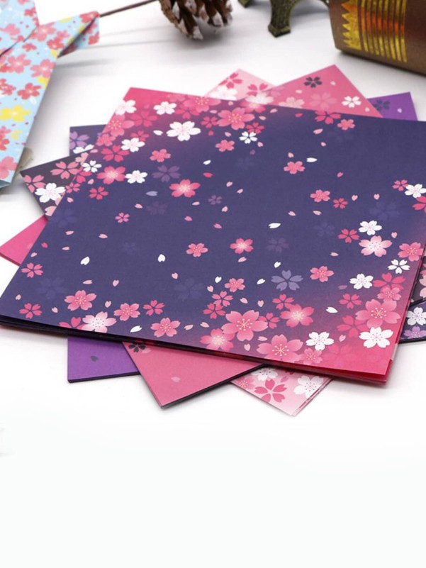 60pcs Flower Print Random Origami Paper