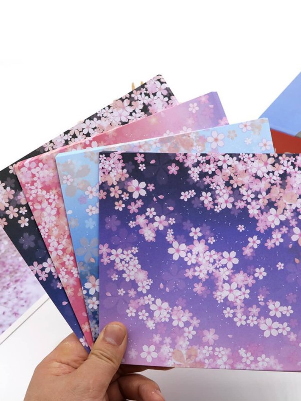 60pcs Flower Print Random Origami Paper