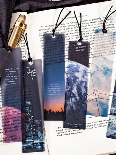 5pcs Landscape Print Random Bookmark