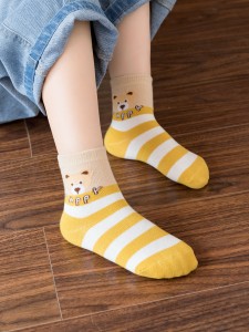 5pairs Toddler Kids Striped Print Socks