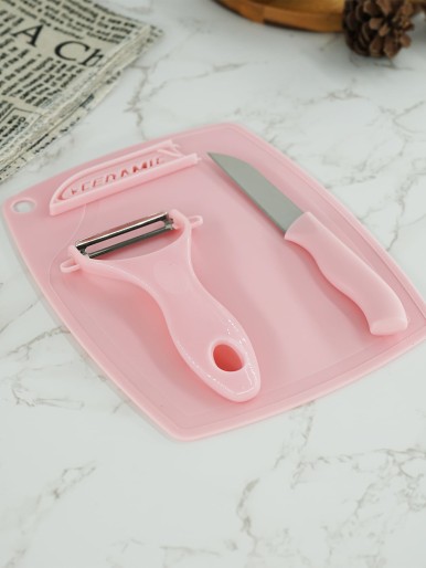 3pcs Cutting Board & Knife & Peeler Set