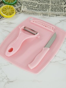 3pcs Cutting Board & Knife & Peeler Set