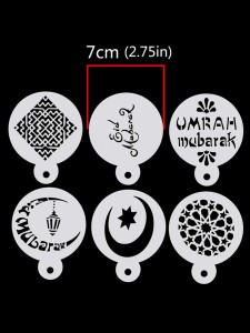 6pcs Ramadan Latte Art Mold