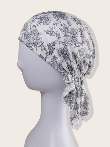 Flower Pattern Turban Hat