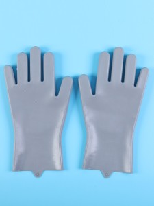 1pair Silicone Pet Bathing Gloves