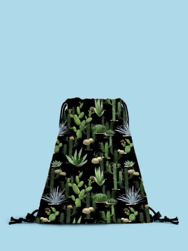 Cactus Graphic Drawstring Backpack