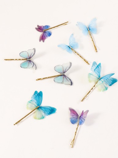 8pcs Butterfly Decor Bobby Pin