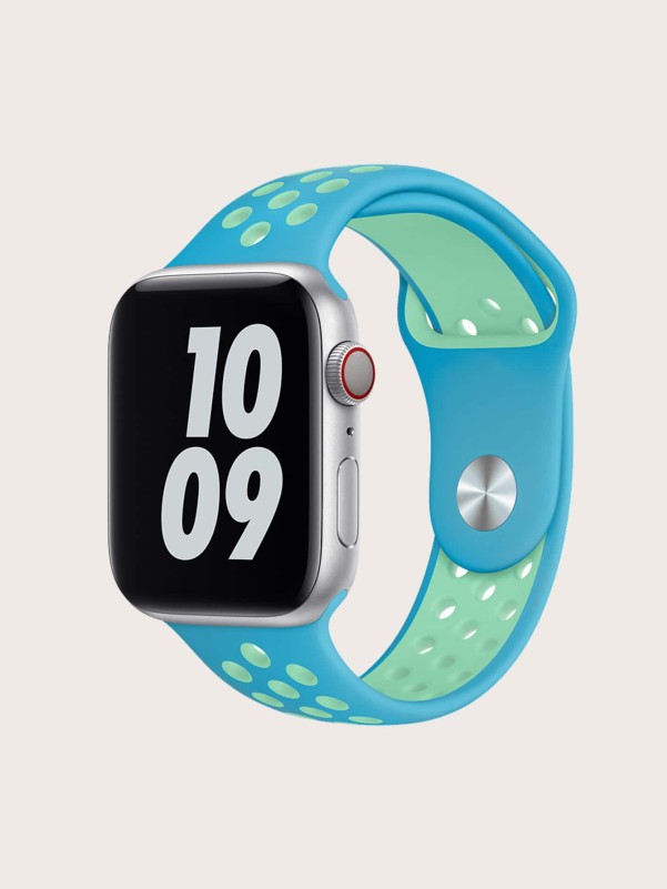 حزام ساعة من السيليكون بلونين متوافق مع iWatch