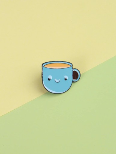 Girls Cartoon Cup Design Brooch