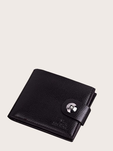 Men Snap Button Fold Over Wallet