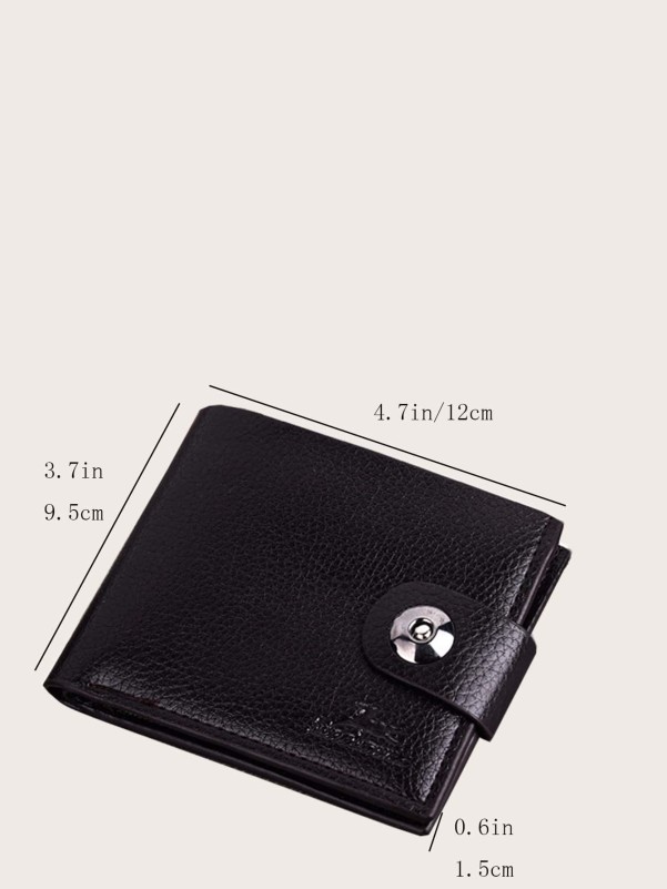 Men Snap Button Fold Over Wallet