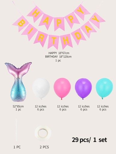 29pcs Birthday Balloon & Banner Set