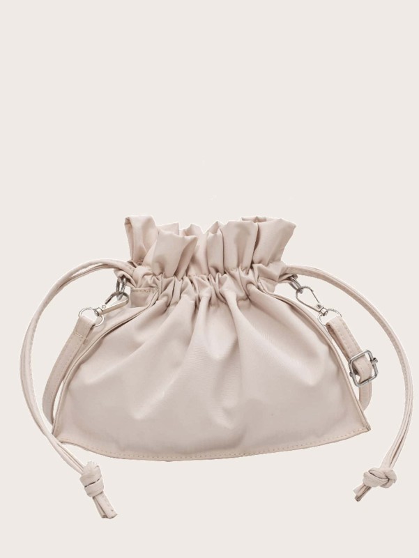 Drawstring Decor Ruched Bag