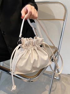 Drawstring Decor Ruched Bag