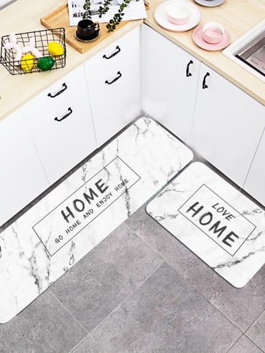 1pc Marble Pattern Kitchen Carpet