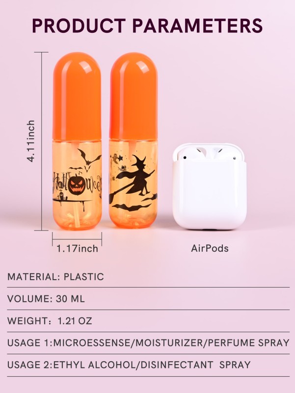 2pcs 30ML Halloween Pattern Spray Bottle