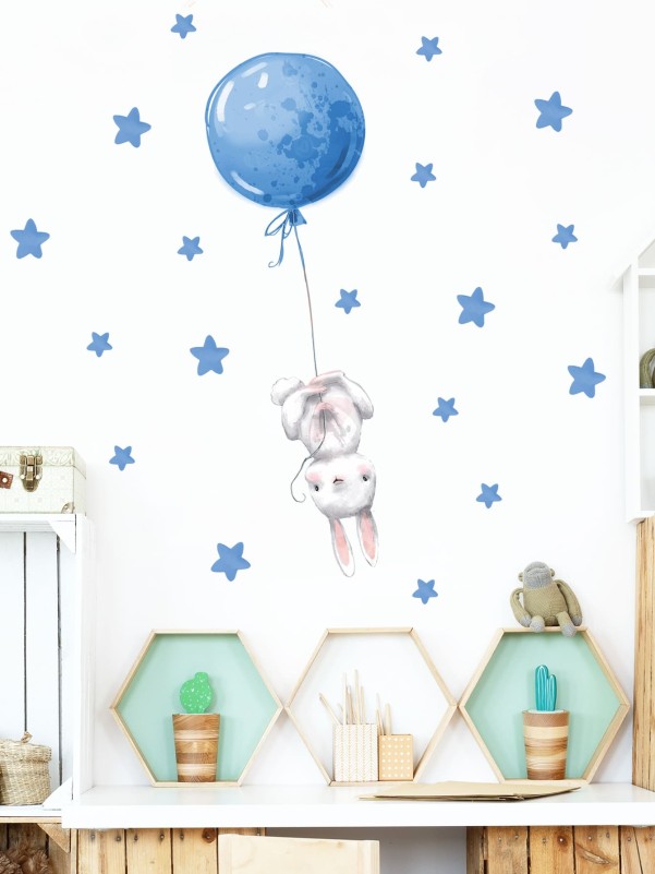 1pc Rabbit Print Wall Sticker