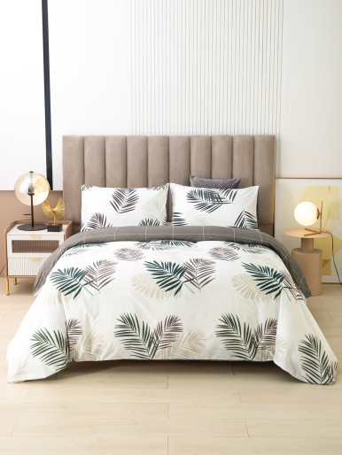 Leaf Print Bedding Set Without Filler