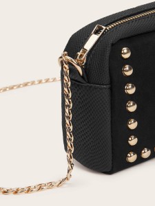 Mini Studded Decor Chain Crossbody Bag