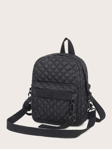 Quilted Pocket Front Backpack
