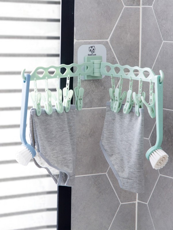 1pc Drying Rack With Clothespin