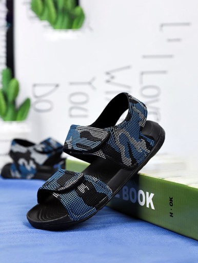 Toddler Boys Camo Pattern Hook-and-loop Fastener Strap Sandals