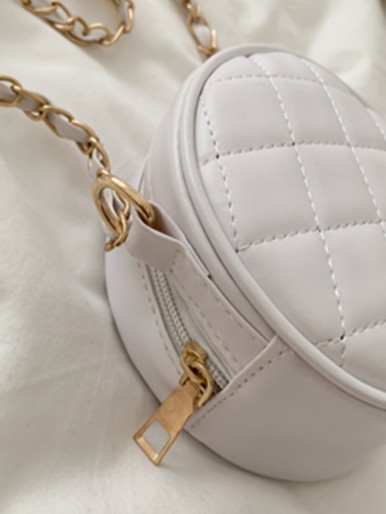 Girls Mini Quilted Chain Crossbody Bag