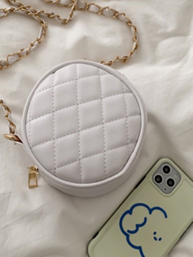 Girls Mini Quilted Chain Crossbody Bag