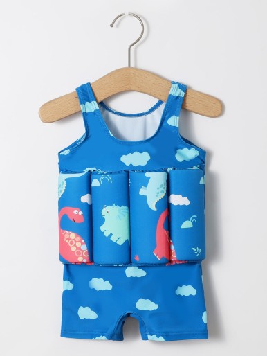 Toddler Boys Cartoon Dinosaur One Piece Swimsuit