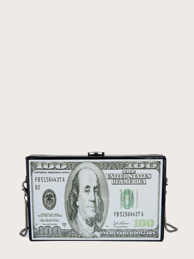 Dollar Graphic Box Bag