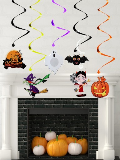 6pcs Halloween Spiral Decoration