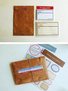 10sheets Retro Kraft Envelope Set