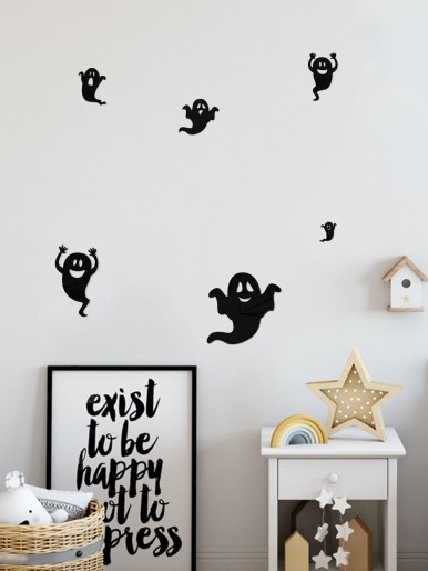 6pcs Halloween Ghost Mirror Wall Sticker