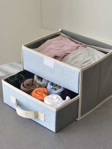 1pc Double Layer Underwear Storage Box